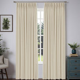 "Bold" Custom Heavyweight Linen Drape Pleated - Beige - Miulee